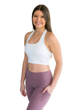 Load image into Gallery viewer, KEINGS BELLA SPORTS BRA WHITE HALTER
